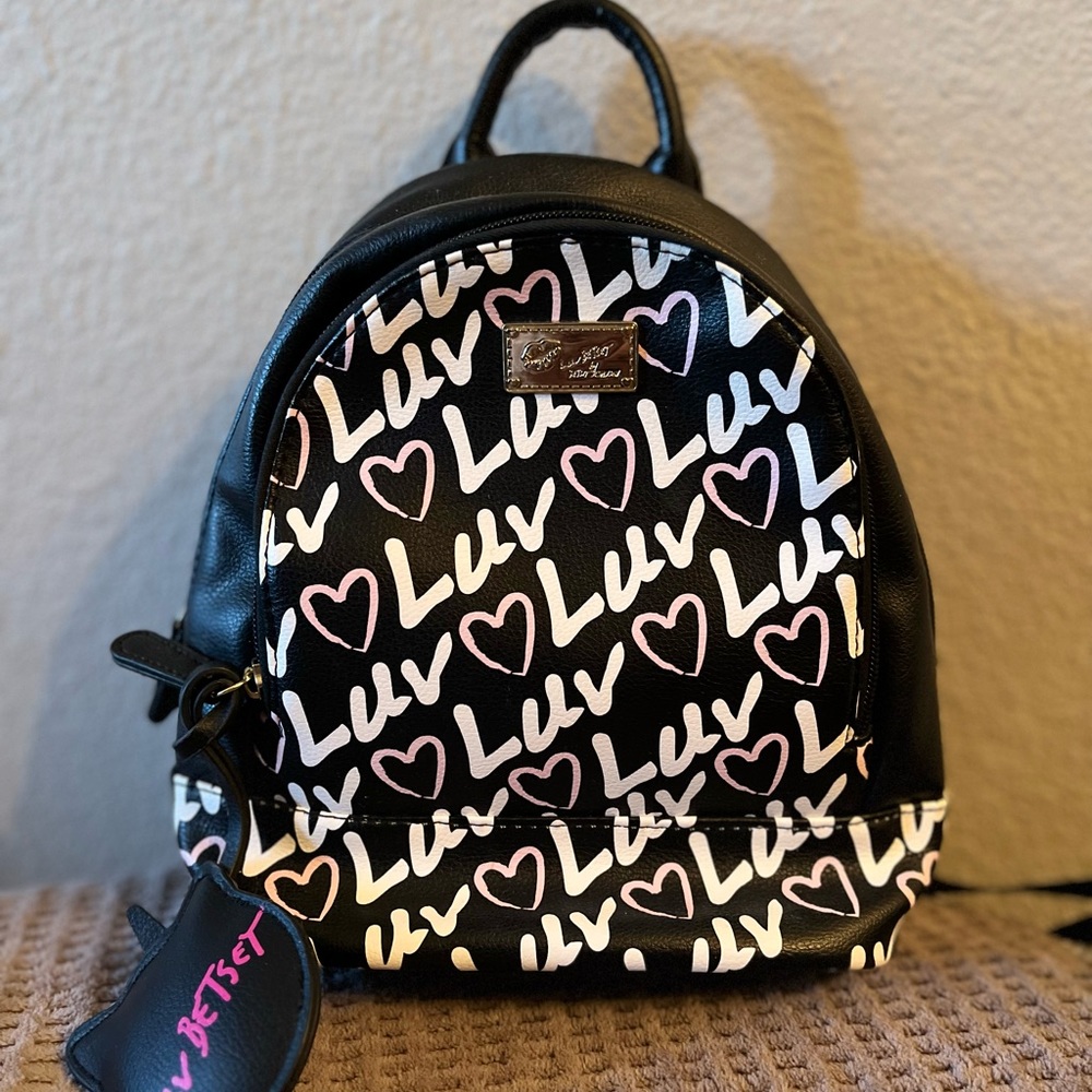 Betsey Johnson Mini-Backpack, Black